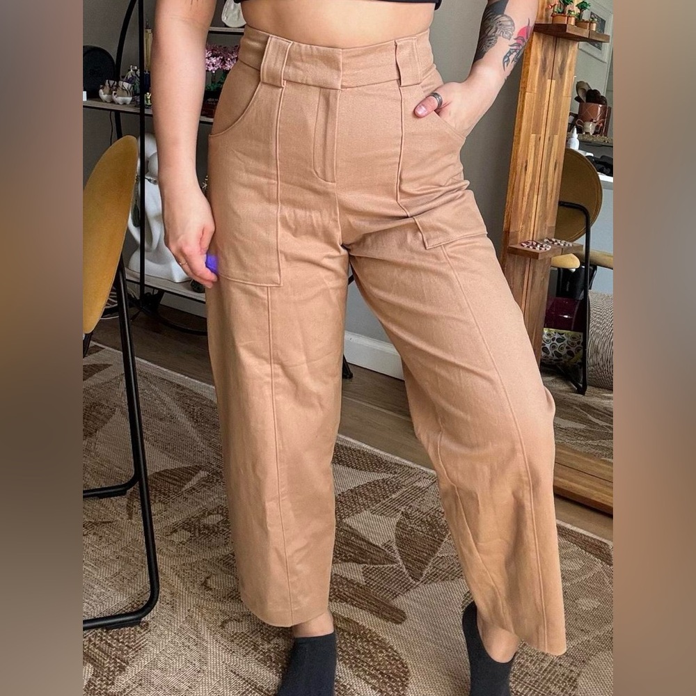 Express Super High Waisted Cropped Utility Trouser Pant